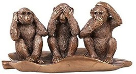 Ebros Gift 10.75&quot; Wide See Hear Speak No Evil Monkeys Resin Figurine - $38.99