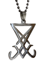 Sigil of Lucifer Pendant Necklace Steel Church of Satan Anton LaVey Luciferian - £7.86 GBP