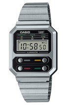 Casio Unisex A100WE-1A Vintage Silver Stainless Steel Bracelet - £70.06 GBP