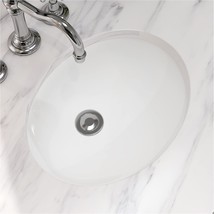 Meje 17&quot;X14&quot; Undermount Bathroom Vessel Sink In An Oval Shape, White Cer... - $81.95