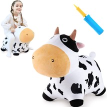 iPlay, iLearn Bouncy Pals Dairy Cow Hopping Horse, Plush Inflatable Animal Hoppe - £42.35 GBP