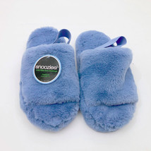 Snoozies Women&#39;s Clear Blue Slides Slippers Medium 7/8 Non Skid Soles - £9.61 GBP