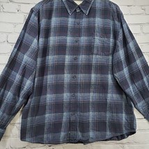Weatherproof Vintage Flannel Shirt Mens Sz XL Blue Plaid Long Sleeve - $19.79