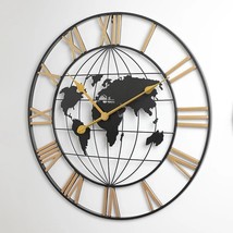 Exquisite Large Metallic Silent Wall Clock For Living Room Decor - £101.93 GBP