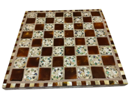 Handmade, Wooden Chess Board, Chess Board, Board Game, Mother of Pearl Inlay 16&quot; - $143.55