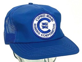 Cyprus Miami Mining Corporation Trucker Hat-Blue-Mesh-Patch-Snapback-Vin... - $32.71