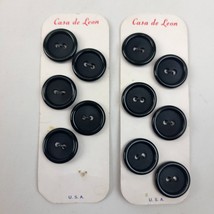 Casa de Leon 3/4&quot; Dark Green / Black Matte Buttons USA Set Of 11 - $12.86