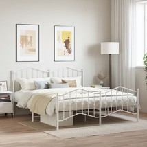  Bed Frame White Powder-Coated Steel 72 x 84 in Bed Frame - $5,151.55 MXN