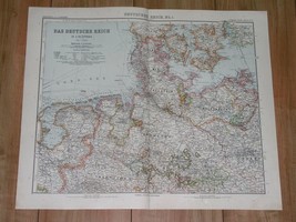 1912 Map Of Northern Germany Hamburg SCHLESWIG-HOLSTEIN Mecklenburg / Denmark - £15.33 GBP