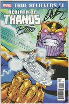 Jim Starlin &amp; Ron Lim SIGNED Rebirth of Thanos True Believes 1 Silver Su... - £30.96 GBP
