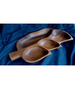Vinatage Teakwood Hand Carved Serving Bowl - Leaf - 21&quot; (L) x 11&quot; (W) x ... - €40,34 EUR