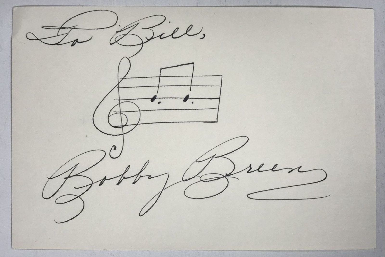 Bobby Breen (d. 2016) Signed Autographed 4x6 Index Card - $15.00