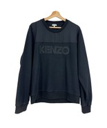 Kenzo Paris Sweatshirt Large black mens pullover crew neck two tone embr... - £50.80 GBP