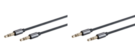 2 New Monoprice Onyx Series Auxiliary 3.5mm TRS Audio Cable, 3ft - 18629 - $7.99