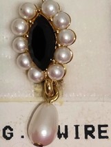 Crystal/Spinel-w-fauxpearl earings.C.1995 - $15.00