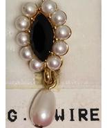 Crystal/Spinel-w-fauxpearl earings.C.1995 - £11.85 GBP