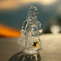 VTG Mikasa Santa Glass Crystal Christmas Golden Gold Stars Topper 6” - £9.16 GBP