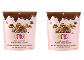 OMG&#39;s Milk Chocolate Almond Toffee Clusters 100 x 2 bags Canadian Omg - £23.60 GBP