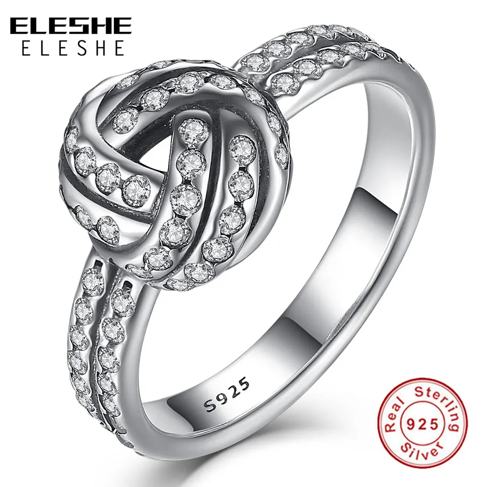 Knot Weave Ring Authentic 925  Silver With  Engagement Anniversary Jewelry Gift  - $36.47