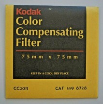 Kodak Wratten CC20R (75mm) 3-inch Gelatin Filter NEW OLD STOCK - cat 149-6728 - $15.79