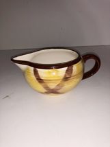 Vernonware Organdie Large Gravy Boat Creamer Syrup Pitcher Plaid Hand Pa... - $7.30