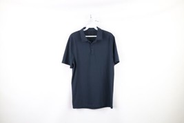 Lululemon Mens Medium Metal Vent Tech Short Sleeve Collared Golf Polo Shirt Navy - £42.89 GBP