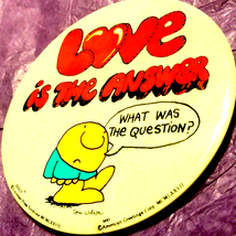 5-in vintage pin~Ziggy~love is the answer~Ziggy says what was the question? - £18.93 GBP