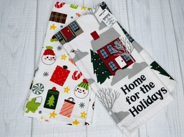 Snowman Kitchen Towels Home For The Holidays Christmas Set Of 2 - £7.52 GBP