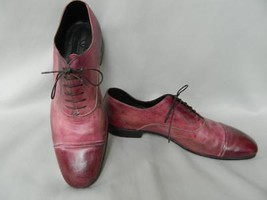 Giorgio Armani Shoes Derby Cap Toe Lace Up Burnished Leather 8 UK 9 US - $125.96