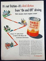 1948 Shell X-100 Motor Oil Vintage Magazine Print Ad - $7.43