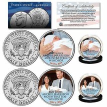 BABY ARCHIE SUSSEX May 6th 2019 Prince Harry &amp; Markle JFK Half Dollar 2-... - £11.14 GBP