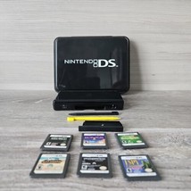 Nintendo DS Lite Black USG-001 Console Handheld Stylus Case 6 games NO C... - $74.14