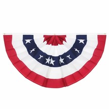 Usa Pleated Fan Flag 3X6 Feet American Us Bunting Flags Half Fan Banner ... - $25.99