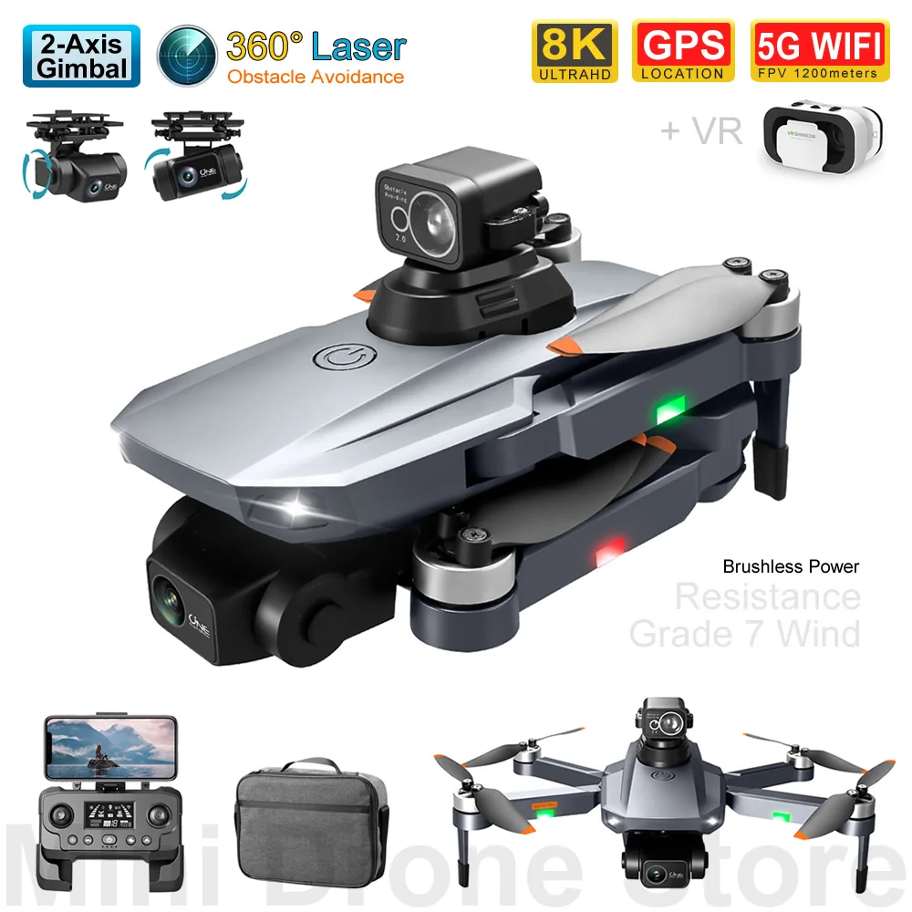 RG101 PRO 2-Axis GPS VR Drone 4k Professional Smart Follow Me Brushless RC - £157.43 GBP+