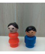 Fisher-Price Little People vintage Asian red mom woman blue boy black ha... - £11.84 GBP