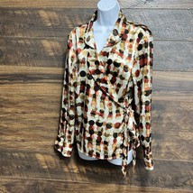Cato’s Wrap Waist Blouse Top Shirt XL Polka Dots Geometric Floral Print ... - $9.50