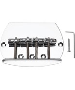 1 Set Bass Straight Bridge Kit Chrome 4 Strings Fixed Bass Bridge Metal ... - $29.97