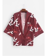 Zaful Men&#39;s Kimono Cardigan Open Front 3XL Red Wine - $21.99
