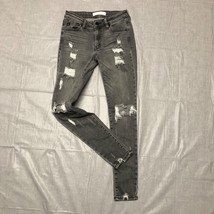 KanCan Skinny Jeans Womens 0 23 Distressed Gray Black Denim - £18.52 GBP