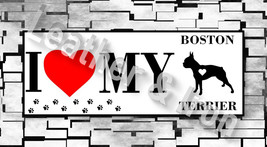 New I Love My Boston Terrier Dog Design Checkbook Cover - £7.95 GBP