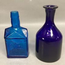 Wheaton Commemorative Blue Glass Bottle &amp; Cobalt Blue Decanter (No Stopper) - $19.79