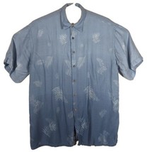 Mens Hawaiian Palm Tree Shirt Large Campia Moda Blue - $16.00