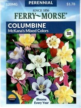 GIB Columbine McKana's Giants Mixed Colors Flower Seeds Ferry Morse  - £7.07 GBP