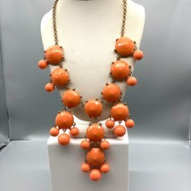 Caroline Hill Double Drop Statement Necklace, Coral Orange Beads with Fu... - £29.82 GBP