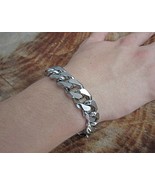Stainless Steel Curb Bracelet - Mens Polished Chain Jewelry - $1,354.43 MXN