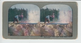 Stereoview Devil&#39;s Punch Bowl Upper Geyser Basin Yellowstone National Pa... - $9.27