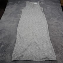 Lou Grey Dress Womens M Gray Sleeveless Maxi Bodycon Knitted Casual Wear - £20.32 GBP
