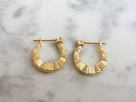 Pr Womens 14K Yellow Gold Hoop Earrings, 1.1g E1059 - £100.48 GBP