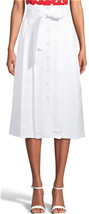 Anne Klein A-line Tie-Waist Midi Skirt Sz-16 White - £37.36 GBP