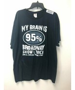 Fruit of the Loom Men&#39;s Black Size XL T-Shirt My Brain is 95% Broadway S... - £7.10 GBP